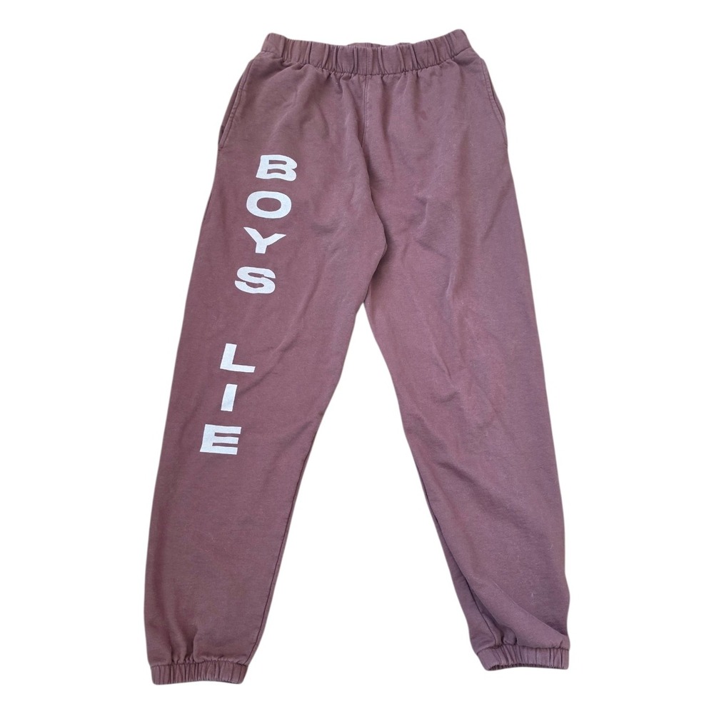 Boys Lie Chocolate Brown Big Print Streetwear Relaxed Sweatpants Joggers sz M